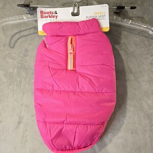 Boots‎ & Barkley Small Dog Puffer Vest Coat Fleece Lined Pink